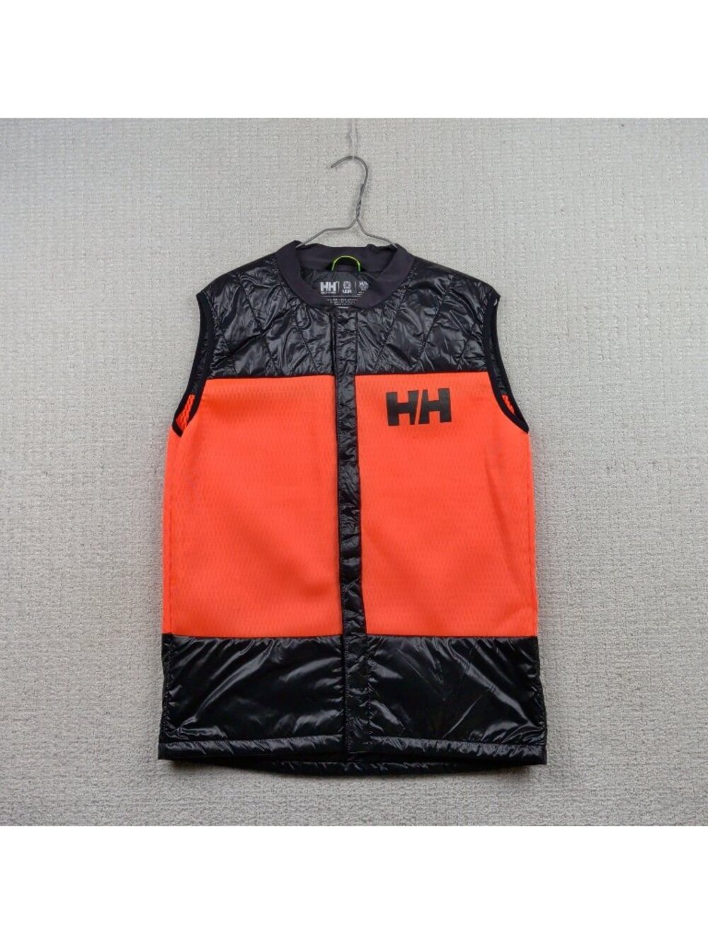 Helly Hansen ULLR Quilted Puffer Ski Vest Orange Black Mens M Gorpcore Outdoor